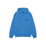 Stussy Logo Con Cappuccio Blu Felpa